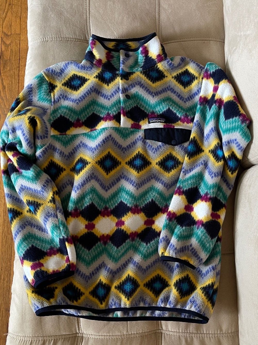 Patagonia Synchilla Fleece Multicolor Pattern 1/4 Button Collar Jacket